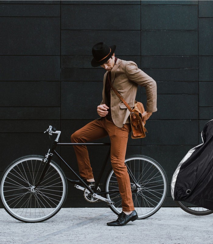 Husa protectie impermeabila, 1 bicicleta, Negru/Argintiu