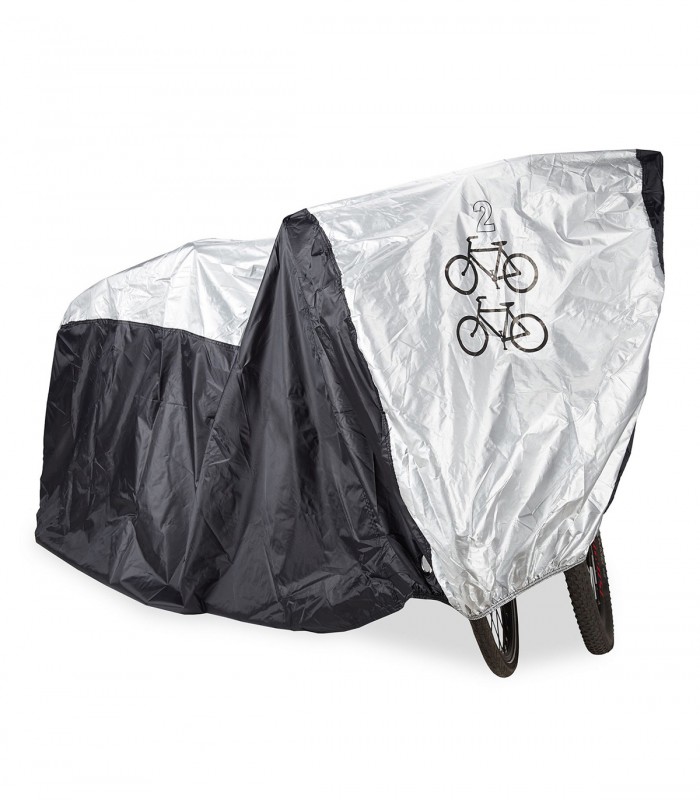 Husa protectie impermeabila, 2 biciclete, Negru/Argintiu