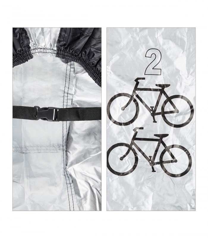 Husa protectie impermeabila, 2 biciclete, Negru/Argintiu
