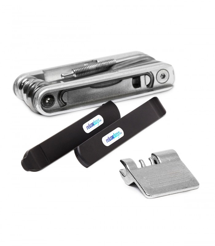 Kit mini scule pentru bicicleta, cu chei,  surubelnite, inbus, leviere pentru cauciucuri