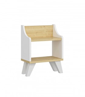 Masuta Buddy, Alb/Stejar, 35 x 22 x 50.6 cm