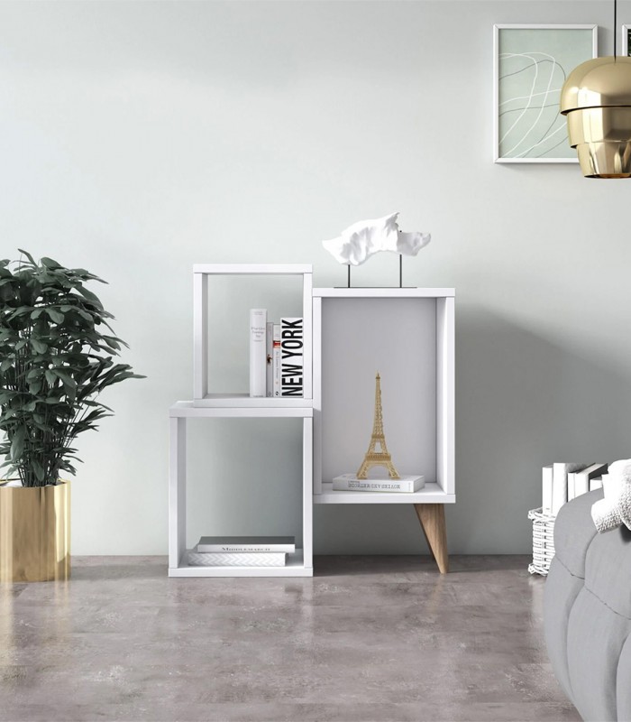 Biblioteca Mabel, Alb, 60 x 27 x 65 cm