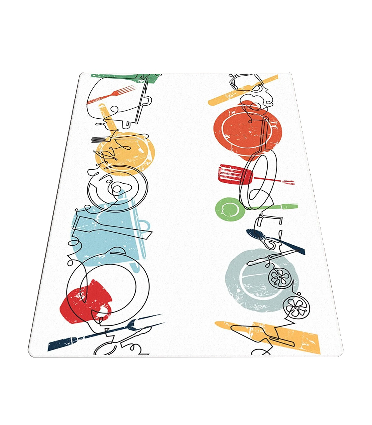 Covor de bucatarie Dessin Cuisine, Multicolor, anti-alunecare, lavabil, 100 x 200 cm