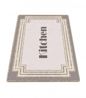 Covor de bucatarie Soddisfare, Bej, antiderapanta, lavabila, 100 x 200 cm