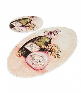 Set 2 Covorase baie Violeta, 60 x 100 cm, 50 x 60 cm, Antiderapant, Multicolor