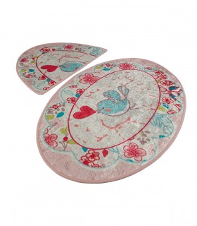 Set 2 Covorase baie Bemol Oval, 60 x 100 cm, 50 x 60 cm, Antiderapant, Multicolor