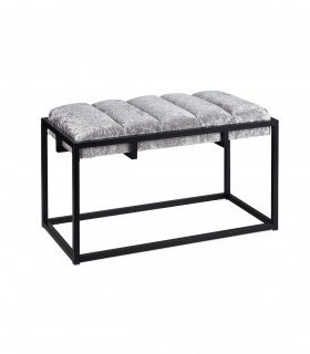 Banca design industrial, schelet metalic, perna groasa de catifea