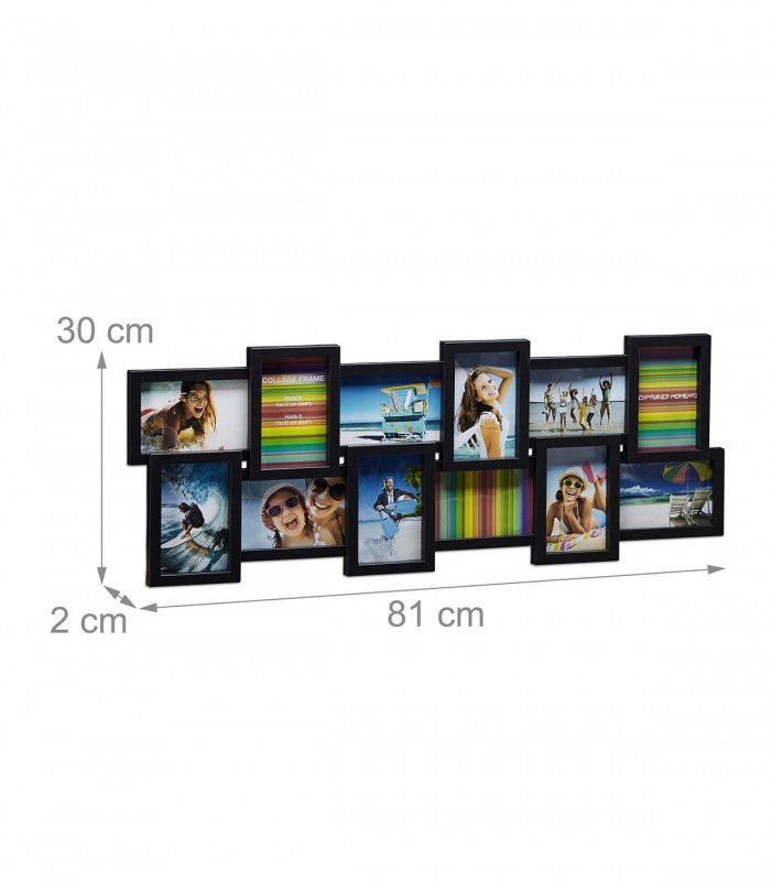 Rame foto, colaj 12 poze, negru, 81 x 30 cm