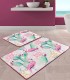 Set 2 Covorase baie Flamenco, 60 x 100 cm, 50 x 60 cm, Antiderapant, Multicolor
