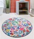 Covor rotund pentru baie Pictura, 100 cm, Antiderapant, Ecru