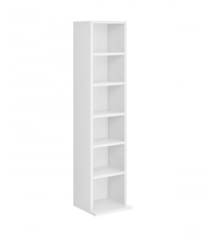 Raft depozitare living, 6 compartimente, 90 x 20 x 20 cm, PAL melaminat, alb