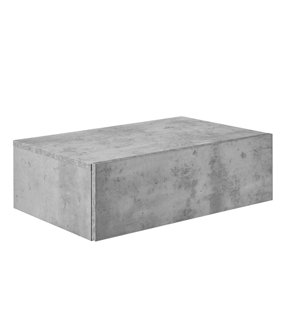 Noptiera montabila pe perete, un sertar, 46 x 30 x 15 cm, PAL, aspect gri beton