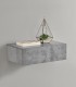 Noptiera montabila pe perete, un sertar, 46 x 30 x 15 cm, PAL,  aspect  gri beton