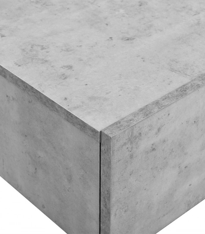 Noptiera montabila pe perete, un sertar, 46 x 30 x 15 cm, PAL,  aspect  gri beton