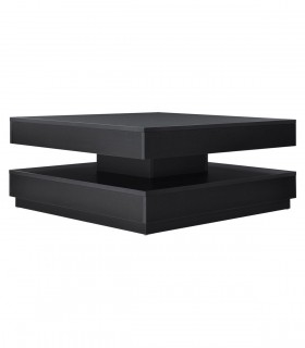 Masa cafea  Florenz,  blat superior mobil, 76x76x38 cm, Negru