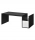 Masuta cafea cu suport pentru reviste,  90x45x35 cm, PAL melaminat, Negru/alb