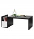 Masuta cafea cu suport pentru reviste,  90x45x35 cm, PAL melaminat, Negru/alb