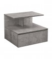 Noptiera montabila pe perete, un sertar,  o polita, 40x35x31 cm, PAL,  aspect gri beton