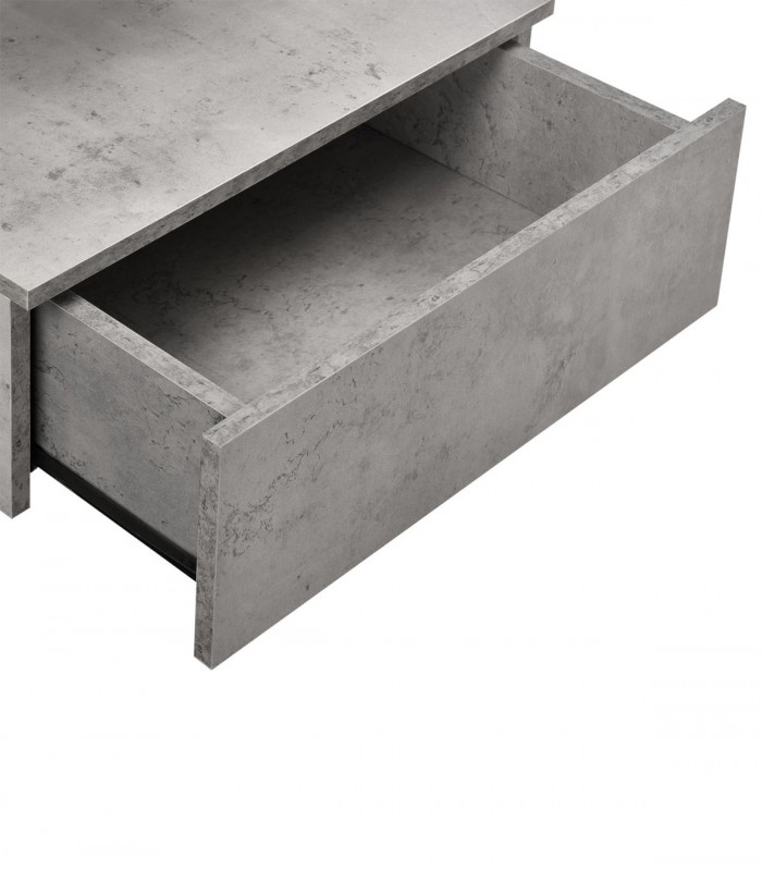 Noptiera montabila pe perete, un sertar,  o polita, 40x35x31 cm, PAL,  aspect gri beton