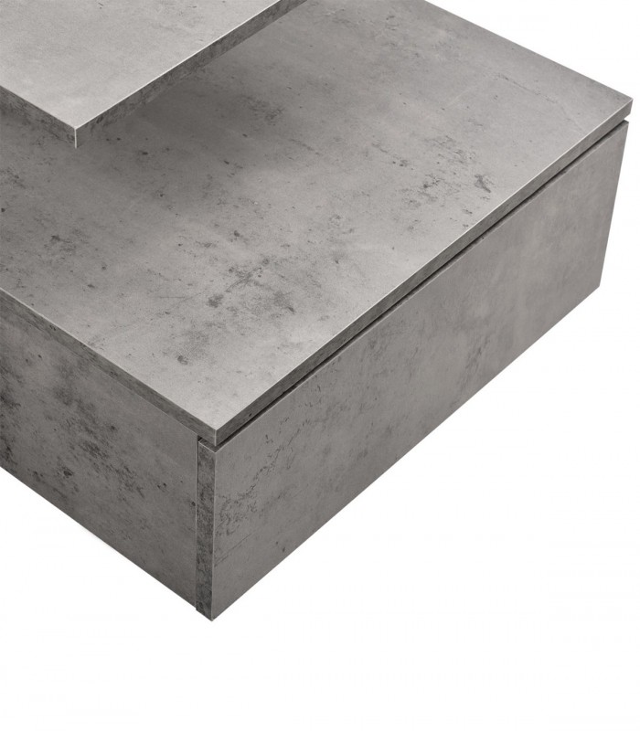 Noptiera montabila pe perete, un sertar,  o polita, 40x35x31 cm, PAL,  aspect gri beton