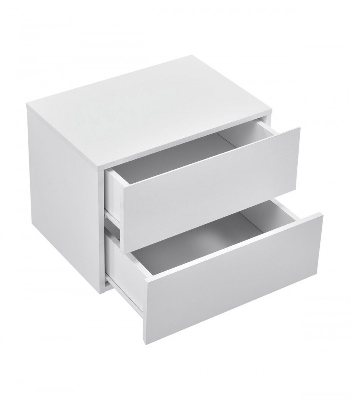 Noptiera montabila pe perete, 2 sertare, 40x29x30 cm, PAL, alb