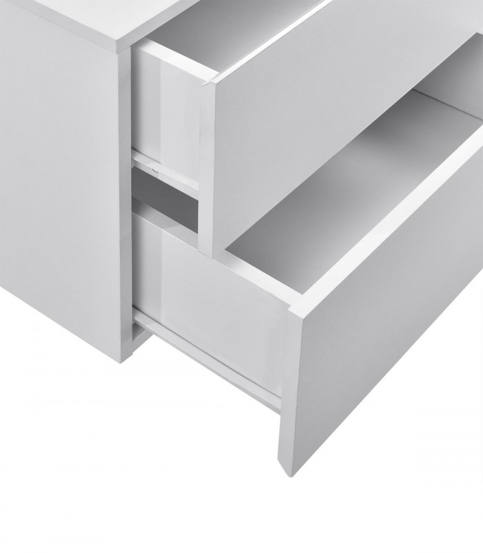 Noptiera montabila pe perete, 2 sertare, 40x29x30 cm, PAL, alb