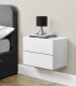 Noptiera montabila pe perete, 2 sertare, 40x29x30 cm, PAL, alb