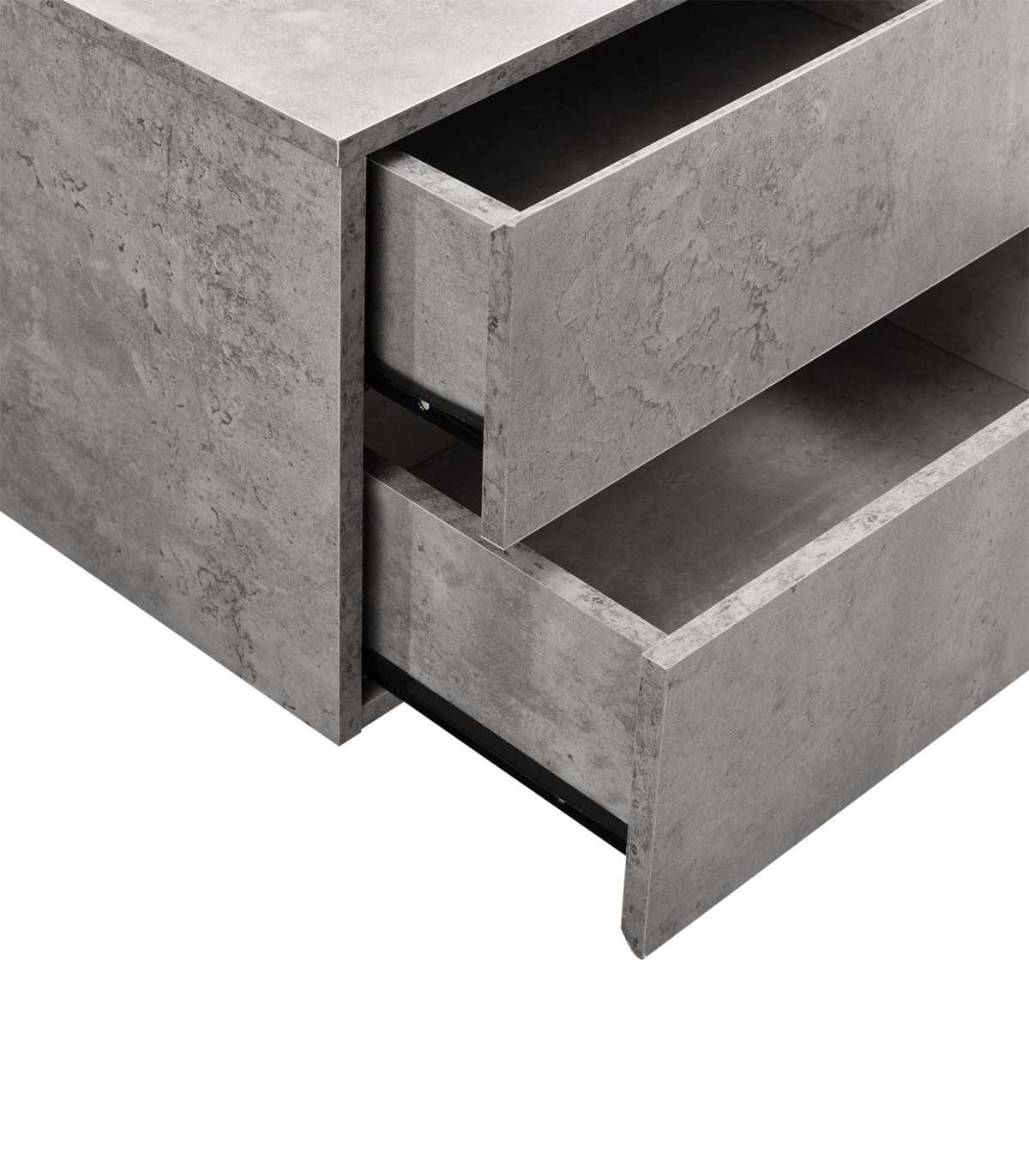 Poze Noptiera montabila pe perete, 2 sertare, 40x29x30 cm, PAL, gri beton