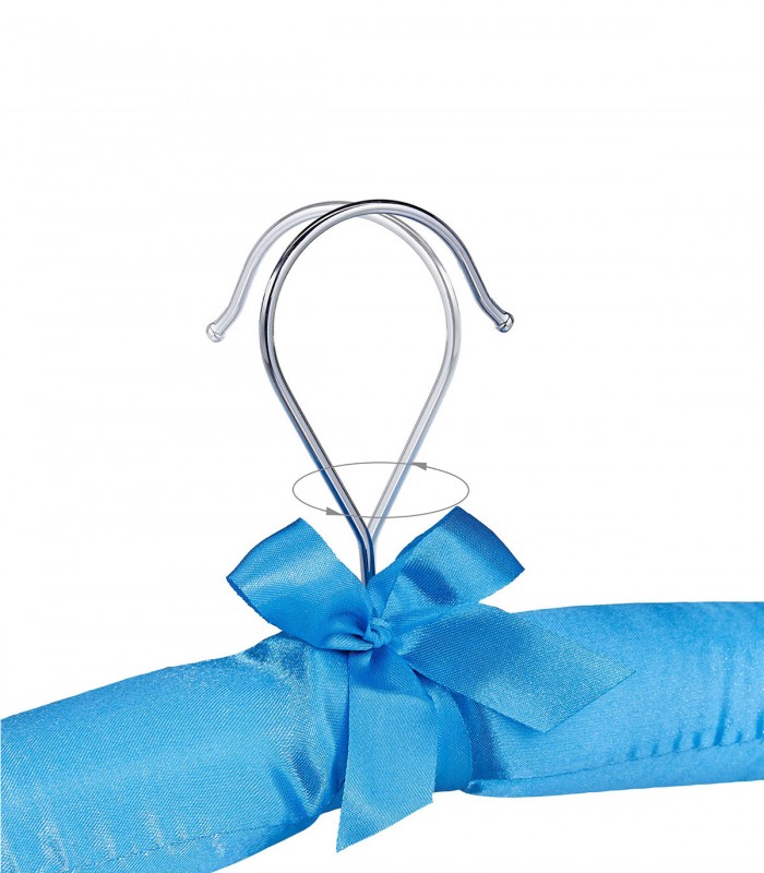 RESIGILAT Umerase haine din satin, cu clame, 5 bucati, Albastru