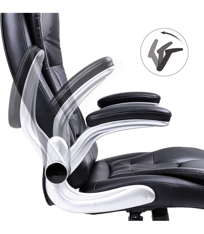 Scaun birou directorial/Scaun Gaming, Piele sintetica, Negru