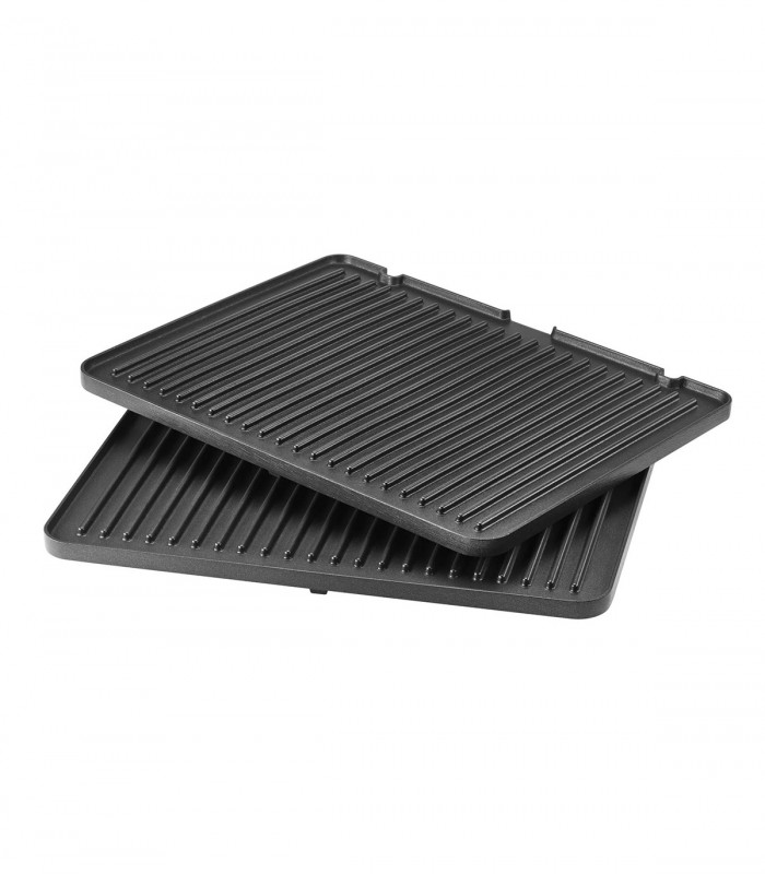 Gratar electric Amica GK 4011, 2000 W, placi detasabile, reglare manuala, Inox