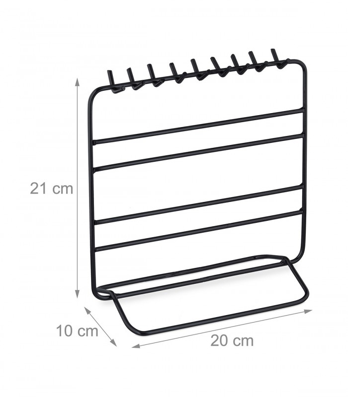Organizator/suport pentru bijuterii, cercei, bratari, bijuterii, Negru, 20 x 10 x 21 cm