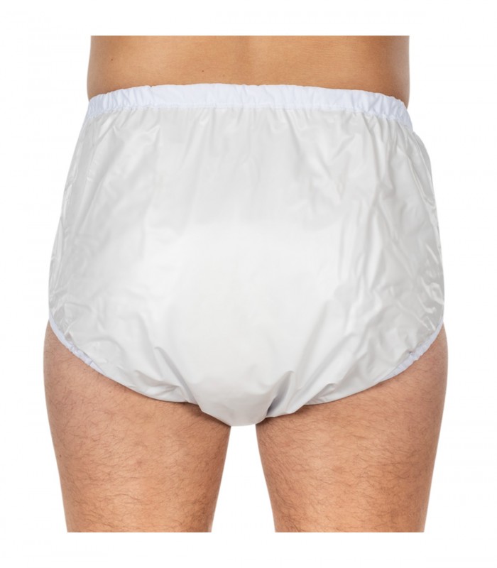 Chilot incontinenta nivel 4/5, Suprima, Unisex, PVC/Poliester, Alb, Mar 40, cu capse laterale