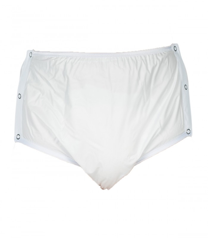 Chilot incontinenta nivel 4/5, Suprima, Unisex, PVC/Poliester, Alb, Mar 44, cu capse laterale