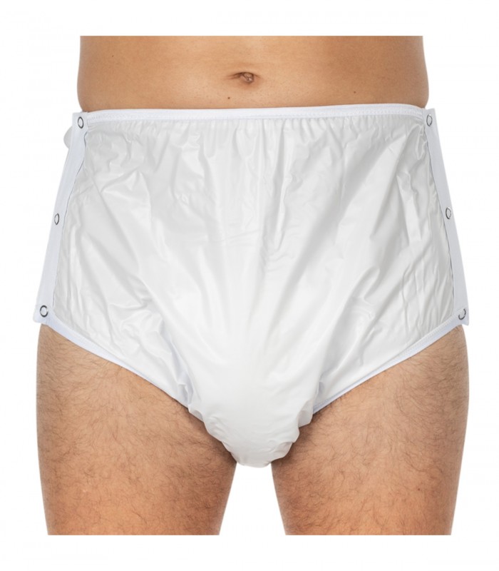 Chilot incontinenta nivel 4/5, Suprima, Unisex, PVC/Poliester, Alb, Mar 44, cu capse laterale