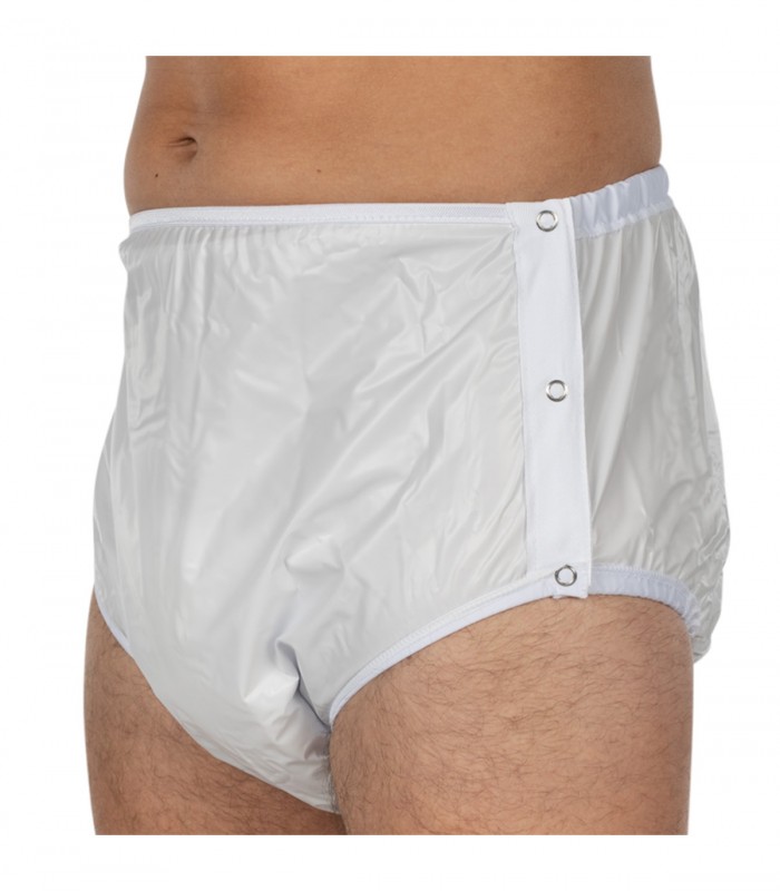 Chilot incontinenta nivel 4/5, Suprima, Unisex, PVC/Poliester, Alb, Mar 44, cu capse laterale
