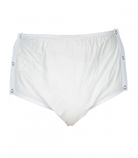 Chilot incontinenta nivel 4/5, Suprima, Unisex, PVC/Poliester, Alb, Mar 50, cu capse laterale