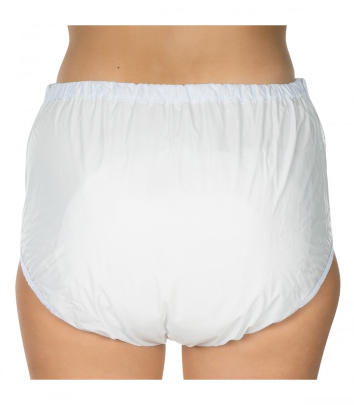 Chilot incontinenta nivel 4/5, Suprima, Unisex, PVC/Poliester, Alb, Mar 50, cu capse laterale