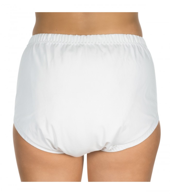 Chilot incontinenta nivel 4/5, Suprima, Unisex, 100% Bumbac , Captuseala poliester, Alb, capse laterale, Mar 44/46