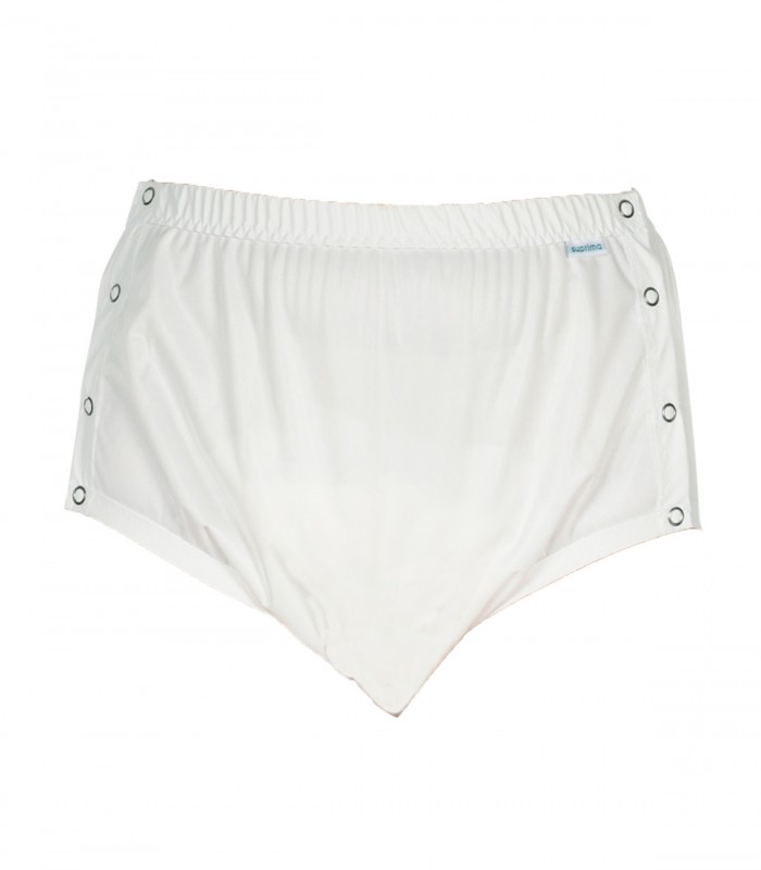 Chilot incontinenta nivel 4/5, Suprima, Unisex, Poliester, Alb, Mar L, cu capse laterale