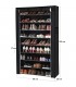 Dulap pentru pantofi cu 10 niveluri, Negru, 88 x 28 x 160 cm