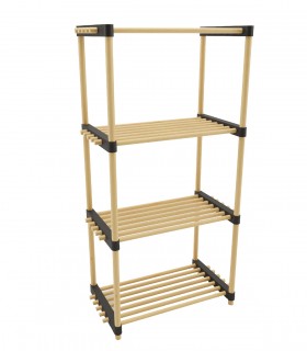 Raft multifunctional cu 4 polite, lemn de pin natur, 49 x 28 x 92.5 cm