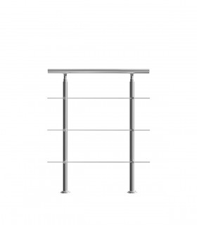 RESIGILAT Balustrada de scara cu 3 bare, Inox, 100 cm