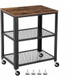 Masuta servire, Pentru living/dormitor/bucatarie, Design industrial, Vintage maro-negru