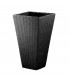 Ghiveci flori fara masca interioara , Aspect modern ratan, plastic, Antracit, 59l L, 40x40x70cm