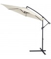 Umbrela soare eleganta cu suport si manivela, Aluminiu, Crem, Ø300cm