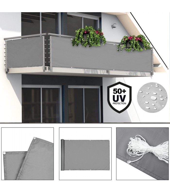 Paravan protectie balcon, Aspect beton, 5m