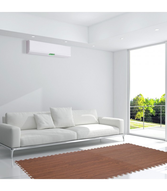 Protectie pardoseala / tapet puzzle, 8 buc, Aspect lemn maro, 172x87x1cm