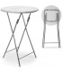 Masa bar, Aspect marmura, Alba, Pliabil, Ø 60cm