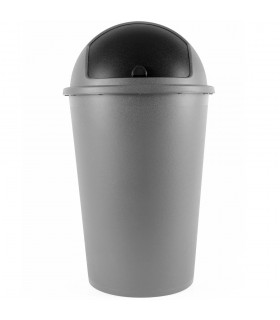 Cos de gunoi cu capac glisant, Plastic, Argintiu, 50 L